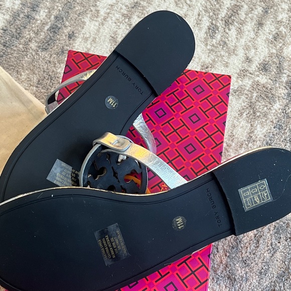 Tory Burch Miller Pave Metallic Leather Sandals - Picture 5 of 11